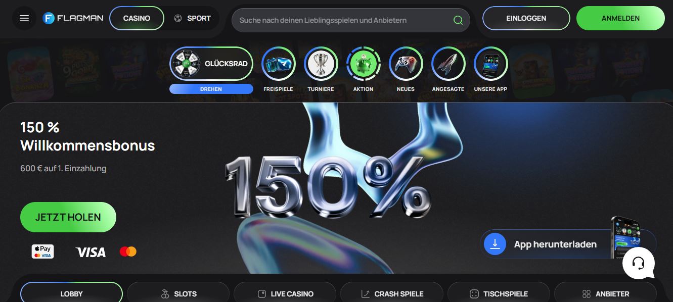 Claim 150 Prozent Willkommensbonus beim ersten Einzahlen